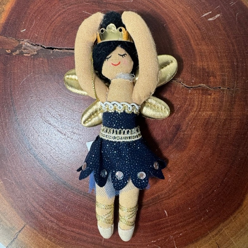 Target Wondershop Ballerina Fairy Christmas Ornament Navy Blue Gold 051050259